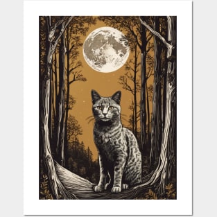 Moon Cat Posters and Art